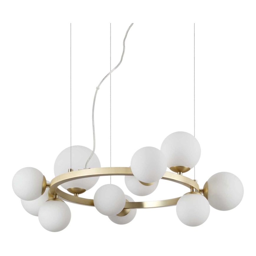 Ideal Lux - LED Luster na lanku PERLAGE 11xG9/3W/230V pr. 73 cm zlatá/biela