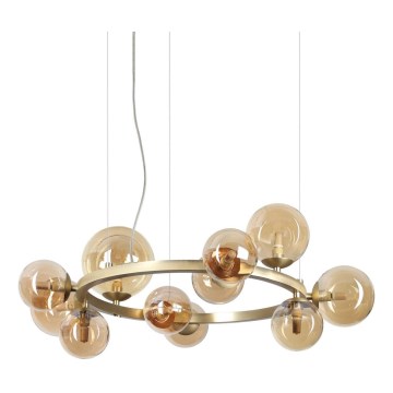 Ideal Lux - LED Luster na lanku PERLAGE 11xG9/3W/230V pr. 73 cm zlatá/dymová