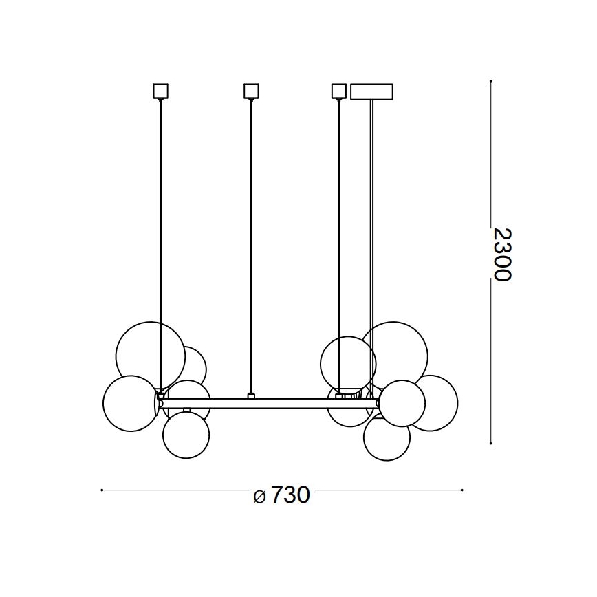 Ideal Lux - LED Luster na lanku PERLAGE 11xG9/3W/230V pr. 73 cm zlatá/dymová