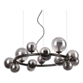Ideal Lux - LED luster na lanku PERLAGE 14xG9/3W/230V pr. 85 cm čierna/dymovo-čierna