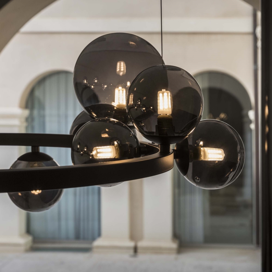 Ideal Lux - LED luster na lanku PERLAGE 25xG9/3W/230V 110 cm čierna/dymová čierna