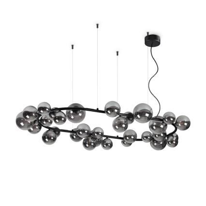 Ideal Lux - LED Luster na lanku PERLAGE 30xG9/3W/230V 143 cm čierna/dymová