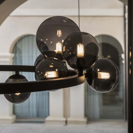 Ideal Lux - LED luster na lane PERLAGE 30xG9/3W/230V 143 cm čierna/dýmová čierna