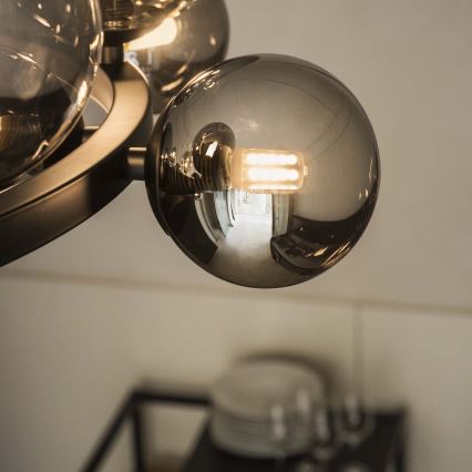 Ideal Lux - LED luster na lane PERLAGE 30xG9/3W/230V 143 cm čierna/dýmová čierna