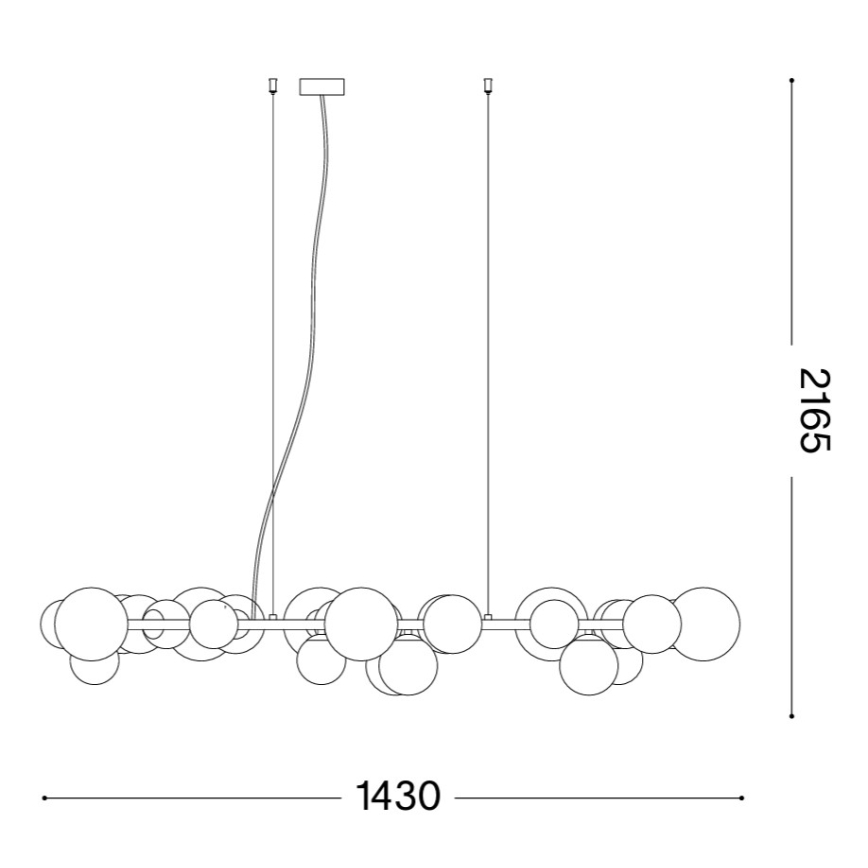 Ideal Lux - LED luster na lanku PERLAGE 30xG9/3W/230V 143 cm zlatá/dymovo-béžová