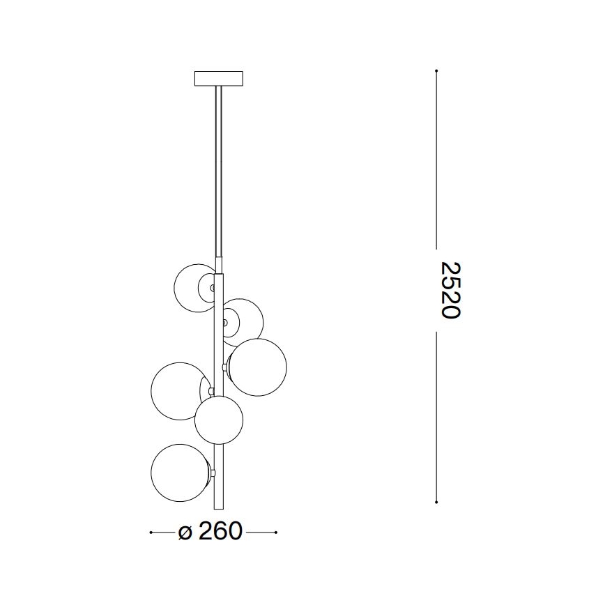 Ideal Lux - LED Luster na lanku PERLAGE 6xG9/3W/230V pr. 26 cm zlatá/biela
