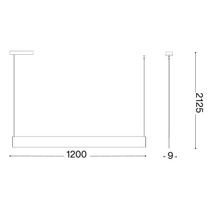 Ideal Lux - LED luster na lanku STEEL LED/24W/230V 3000K CRI 90 120 cm biely