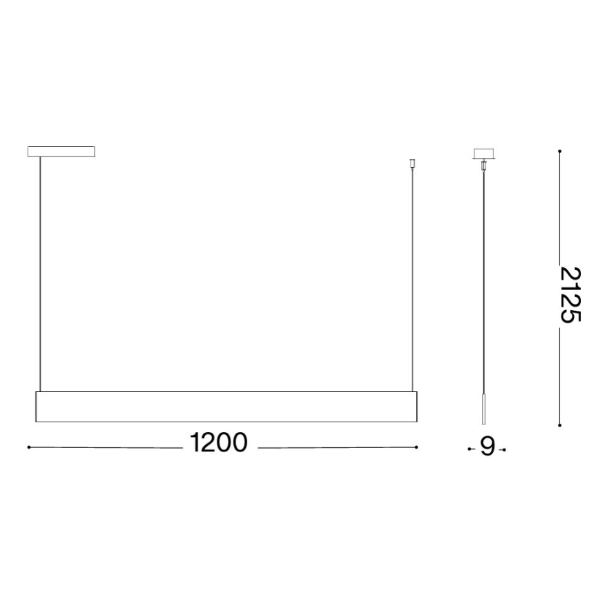 Ideal Lux - LED luster na lanku STEEL LED/24W/230V 3000K CRI 90 120 cm čierna
