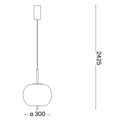 Ideal Lux - LED Luster na lanku UMILE LED/20W/230V pr. 30 cm CRI 90 mosadz/biela