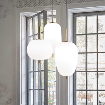 Ideal Lux - LED Luster na lanku UMILE LED/55W/230V pr. 60 cm CRI 90 mosadz/biela