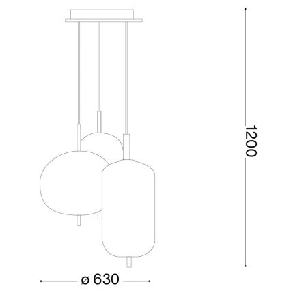 Ideal Lux - LED luster na lanku UMILE LED/55W/230V pr. 63 cm CRI 90 mosadz/biela