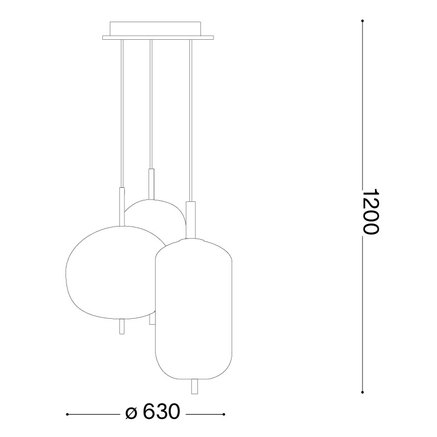 Ideal Lux - LED luster na lanku UMILE LED/55W/230V pr. 63 cm CRI 90 mosadz/biela