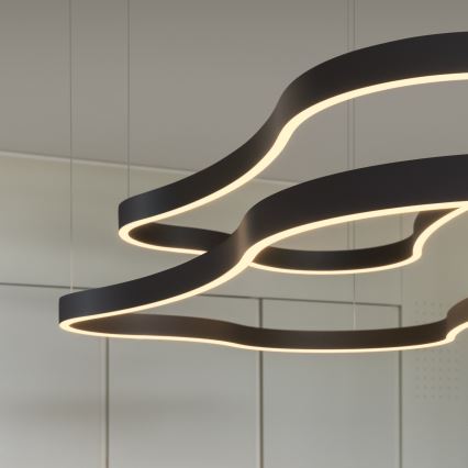 Ideal Lux - LED Luster na lanku WAVES LED/37W/230V CRI 90 čierna