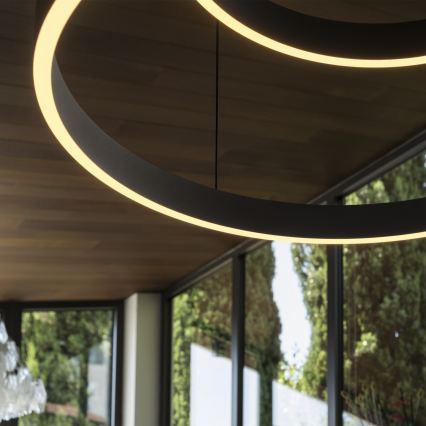 Ideal Lux - LED Luster na lanku WAVES LED/37W/230V CRI 90 čierna