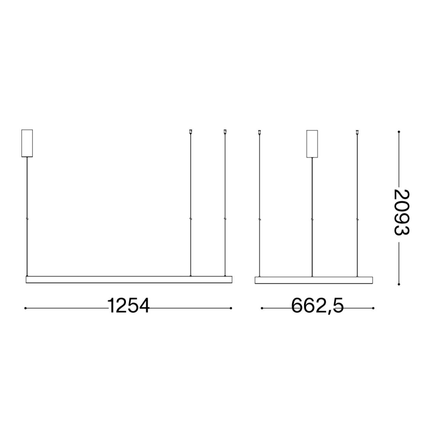 Ideal Lux - LED Luster na lanku WAVES LED/45W/230V CRI 90 čierna