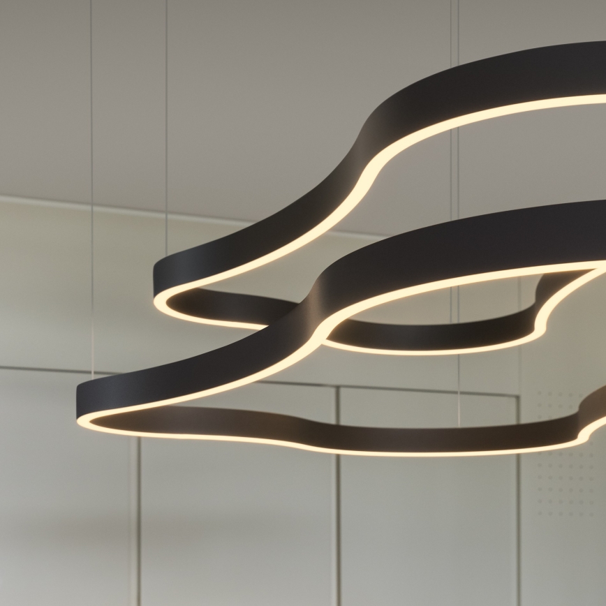 Ideal Lux - LED Luster na lanku WAVES LED/45W/230V CRI 90 čierna