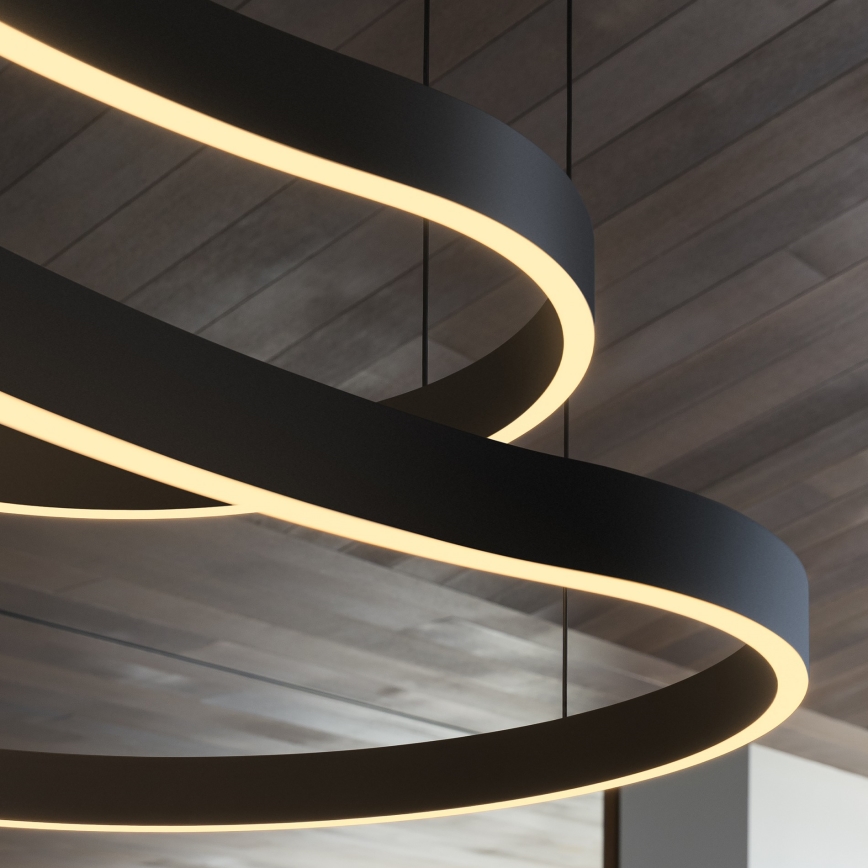 Ideal Lux - LED Luster na lanku WAVES LED/45W/230V CRI 90 čierna