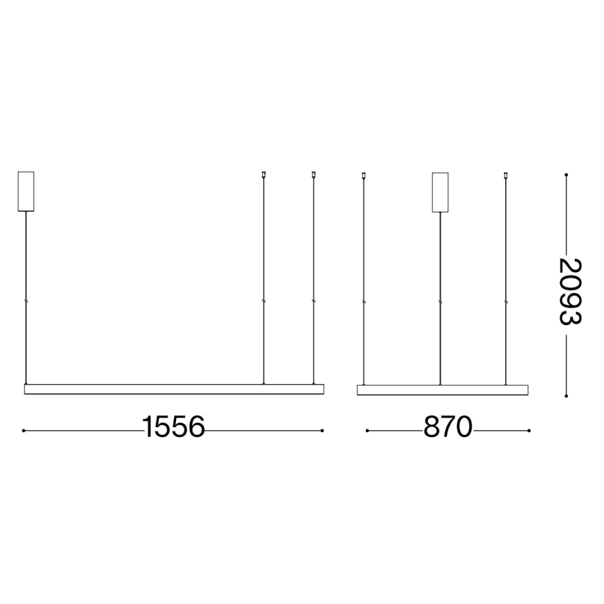 Ideal Lux - LED Luster na lanku WAVES LED/54W/230V CRI 90 mosadz