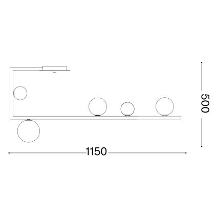 Ideal Lux - LED Luster na tyči BIRDS 5xG9/3W/230V čierna/zlatá