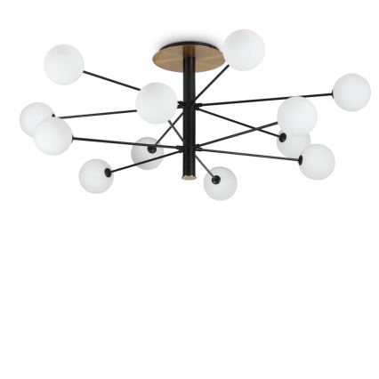 Ideal Lux - LED Luster na tyči COSMOPOLITAN 12xG9/3W/230V pr. 145 cm čierna