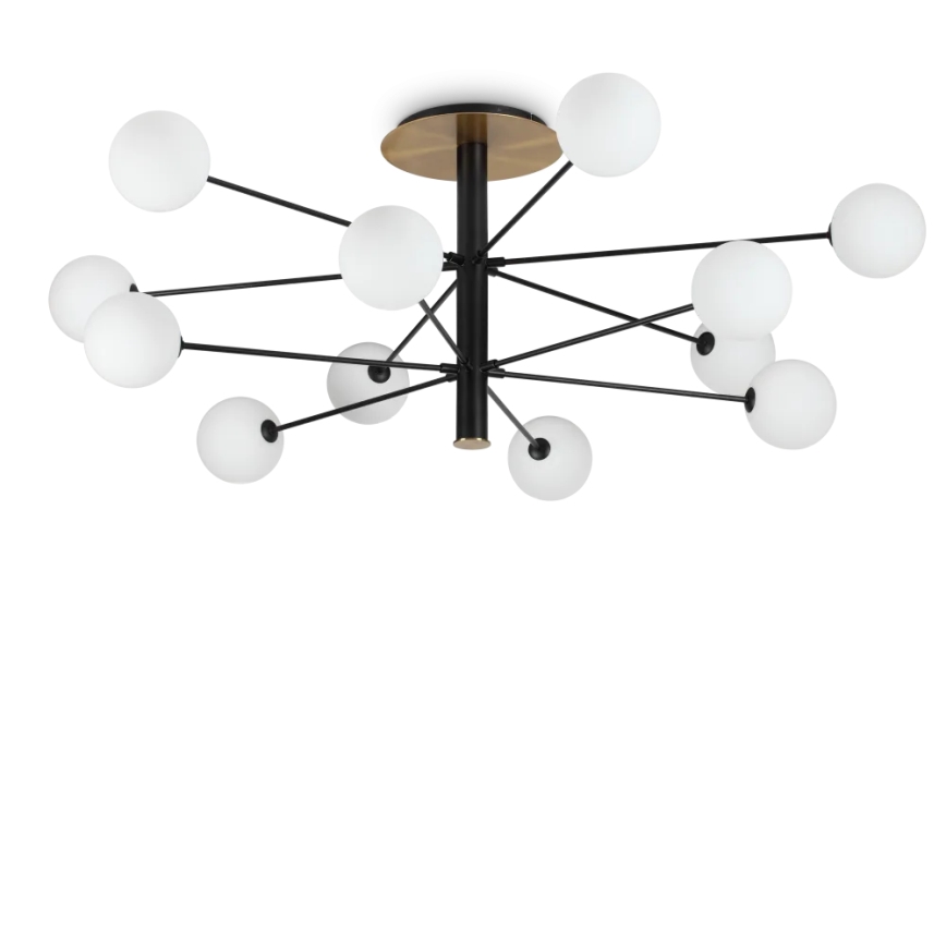Ideal Lux - LED Luster na tyči COSMOPOLITAN 12xG9/3W/230V pr. 145 cm čierna