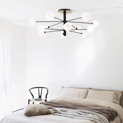 Ideal Lux - LED Luster na tyči COSMOPOLITAN 12xG9/3W/230V pr. 145 cm čierna