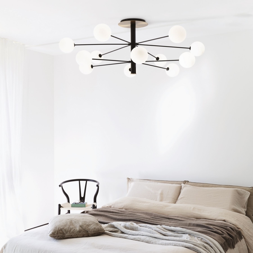 Ideal Lux - LED Luster na tyči COSMOPOLITAN 12xG9/3W/230V pr. 145 cm čierna