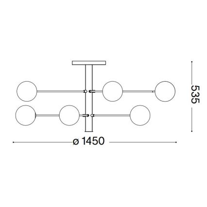 Ideal Lux - LED Luster na tyči COSMOPOLITAN 12xG9/3W/230V pr. 145 cm čierna