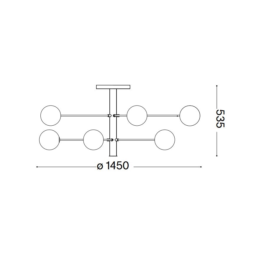 Ideal Lux - LED Luster na tyči COSMOPOLITAN 12xG9/3W/230V pr. 145 cm čierna