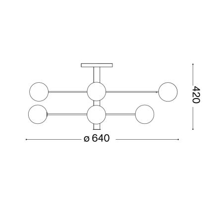 Ideal Lux - LED Luster na tyči COSMOPOLITAN 8xG9/3W/230V pr. 64 cm čierna