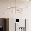 Ideal Lux - LED Luster na tyči EQUINOXE 8xG4/2W/230V pr. 128 cm mosadz/číra