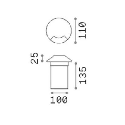 Ideal Lux - LED nájazdové svietidlo ROCKET LED/3W/230V CRI 90 IP67 matný chróm