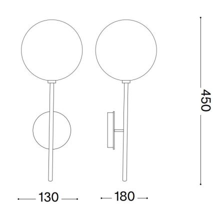 Ideal Lux - LED Nástenná lampa EQUINOXE 1xG4/2W/230V mosadz/číra