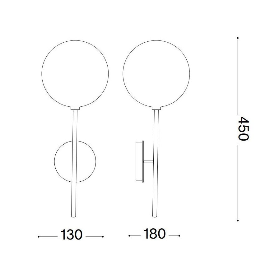 Ideal Lux - LED Nástenná lampa EQUINOXE 1xG4/2W/230V mosadz/číra