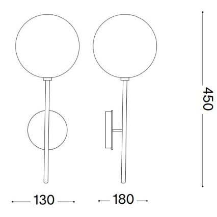 Ideal Lux - LED Nástenná lampa EQUINOXE 1xG4/2W/230V mosadz/dymová