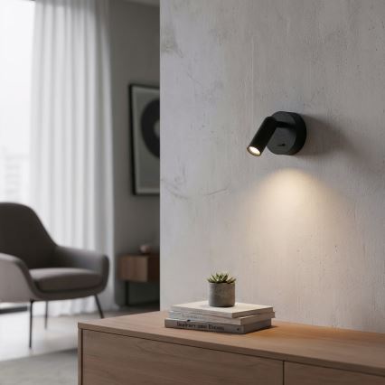 Ideal Lux - LED Nástenné bodové svietidlo BEAN LED/3W/230V CRI 90 čierna