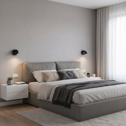 Ideal Lux - LED Nástenné bodové svietidlo BEAN LED/3W/230V CRI 90 čierna