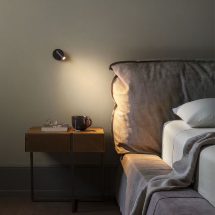 Ideal Lux - LED Nástenné bodové svietidlo BEAN LED/3W/230V CRI 90 čierna