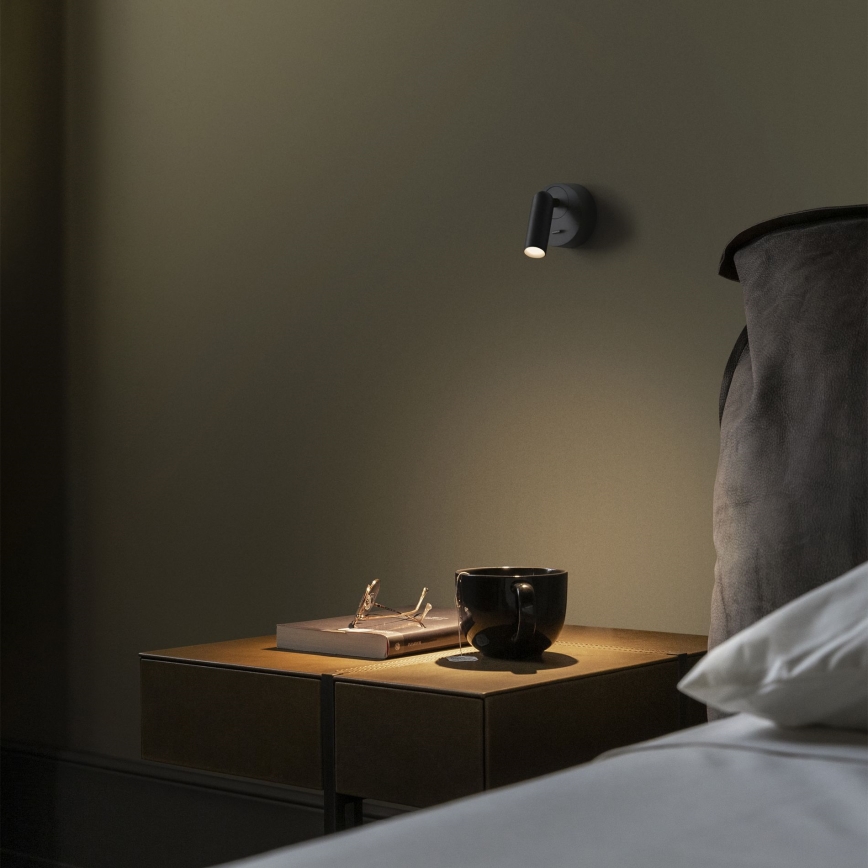 Ideal Lux - LED Nástenné bodové svietidlo BEAN LED/3W/230V CRI 90 čierna