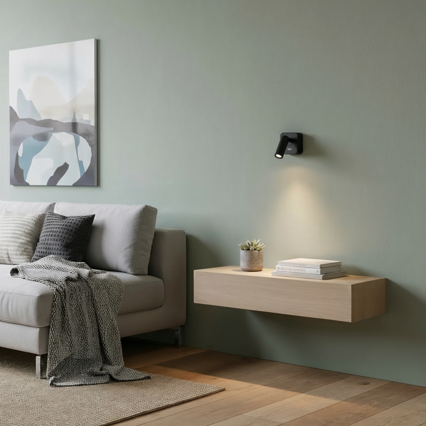 Ideal Lux - LED Nástenné bodové svietidlo BEAN LED/3W/230V CRI 90 čierna