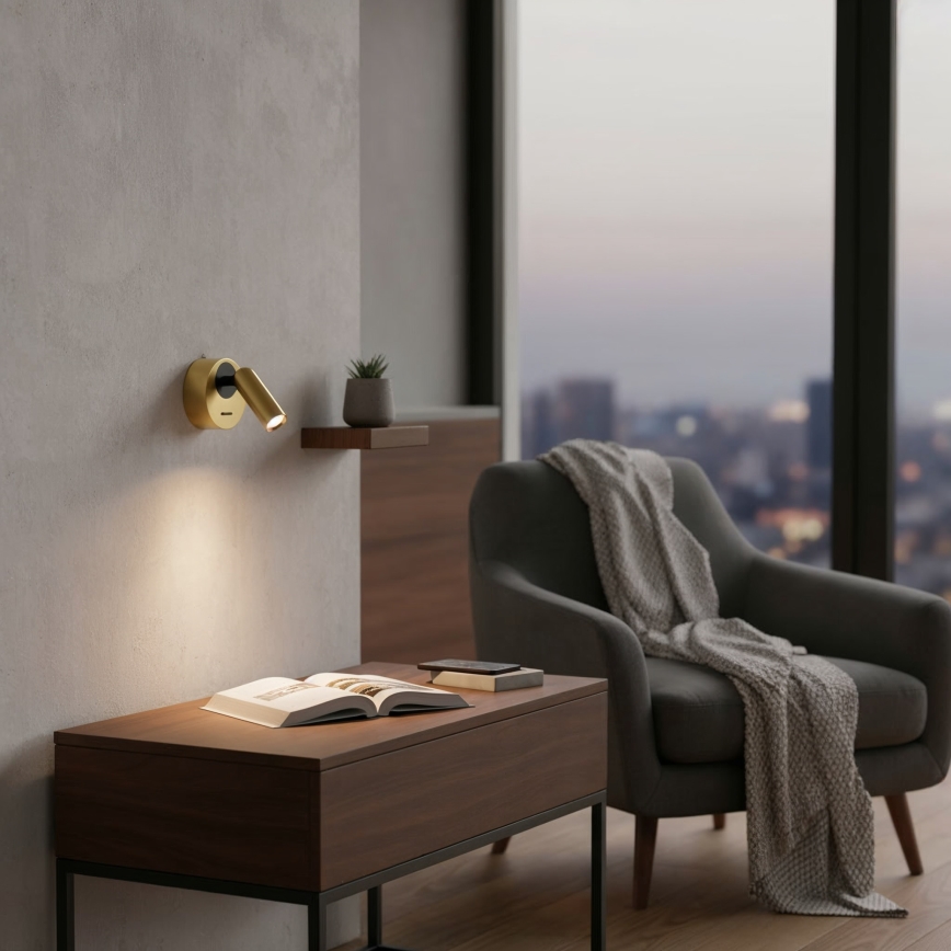 Ideal Lux - LED Nástenné bodové svietidlo BEAN LED/3W/230V CRI 90 mosadz