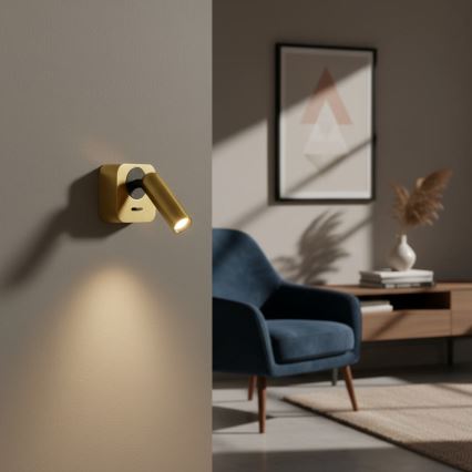 Ideal Lux - LED Nástenné bodové svietidlo BEAN LED/3W/230V CRI 90 zlatá