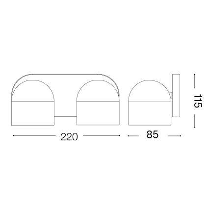 Ideal Lux - LED Nástenné bodové svietidlo DODO 2xGX53/9W/230V mosadz
