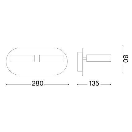 Ideal Lux - LED nástenné bodové svietidlo OBY 2xLED/6W/230V CRI 90 biele