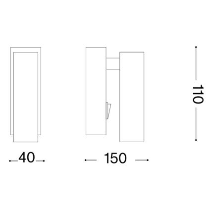Ideal Lux - LED nástenné bodové svietidlo PAGE LED/3W/230V CRI 90 čierne