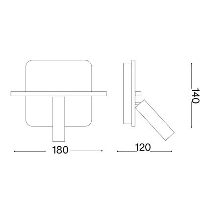 Ideal Lux - LED nástenné bodové svietidlo PIANO LED/10W/230V CRI 90 USB biela