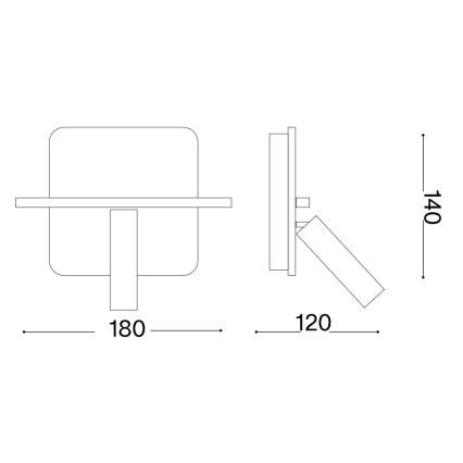 Ideal Lux - LED Nástenné bodové svietidlo PIANO LED/11,5W/230V USB čierna