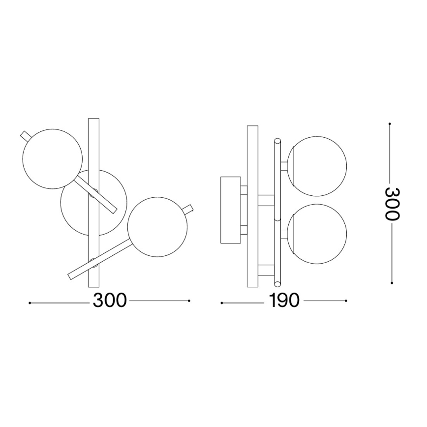 Ideal Lux - LED nástenné svietidlo ATLAS 2xG9/3W/230V zlaté