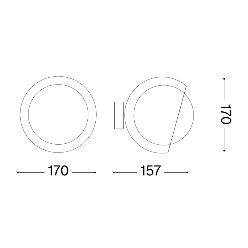 Ideal Lux - LED Nástenné svietidlo BLOOM 1xE27/42W/230V čierna