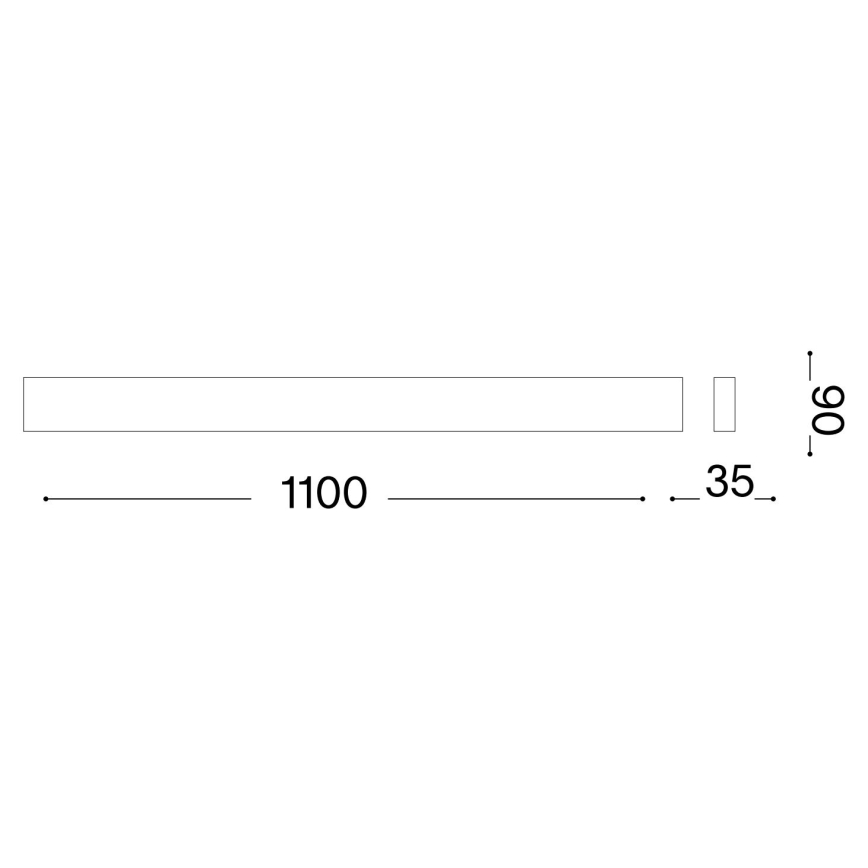 Ideal Lux - LED Nástenné svietidlo DELTA LED/37W/230V 4000K 110 cm CRI 90 čierna